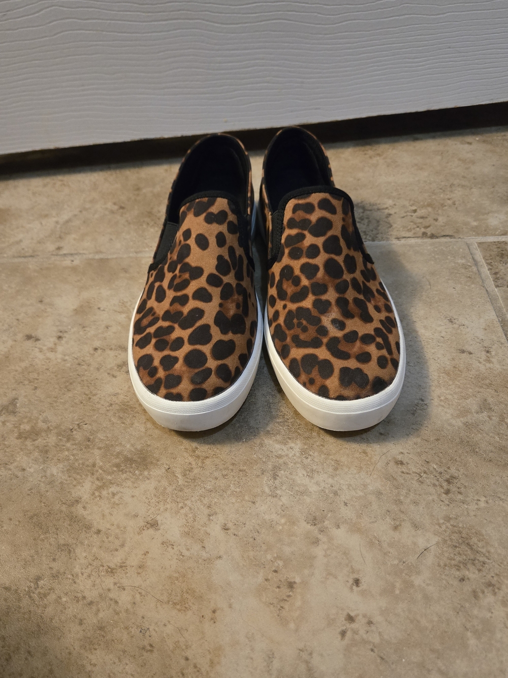 Jessica Simpson Leopard Print Slip-On Sneakers in Brown and Black